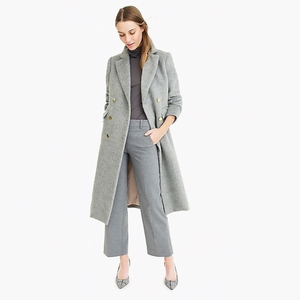 NWT J.Crew Collection Long Brushed Wool Topcoat